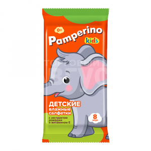 Влажные салфетки Pamperino mix NEW Kids детские с ромашкой и витамином Е, 8 шт