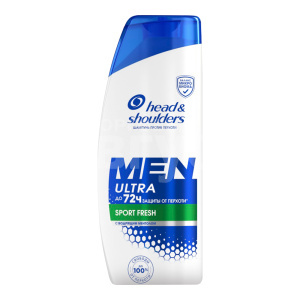Шампунь Head & Shoulders Men ultra Sport Fresh, против перхоти, мужской, 360 мл