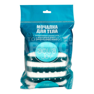 Мочалка для тела Aqua Joy ИБ-П пилинг-уход, массажный и тонизирующий эффект, 1 шт