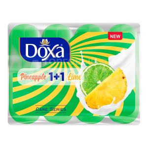 Мыло туалетное DOXA 1 + 1 Лайм и Ананас 80 г, 4 шт