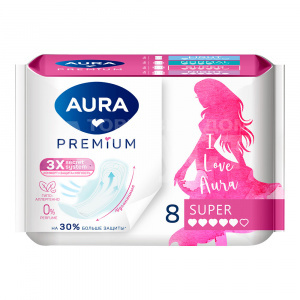 Прокладки гигиенические Aura Premium Super, 8 шт