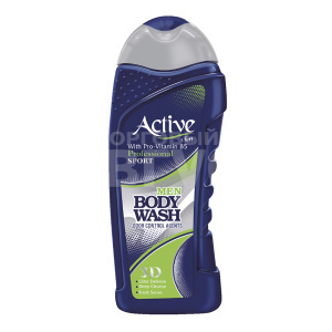 Гель для душа Active NATURAL с витамином B5 и ментолом "Спорт 3D Blue, мужской, 400 мл