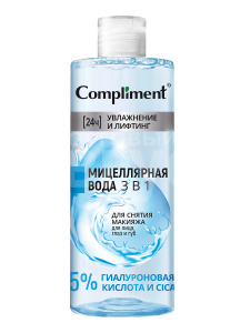 Мицеллярная вода Compliment 3 в 1 Увлажнение и лифтинг, 400 мл