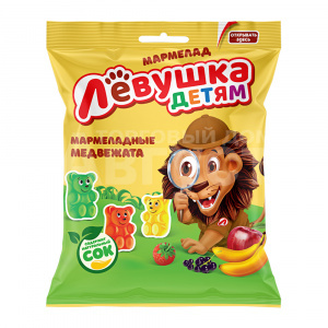 Мармелад жевательный Славянка Левушка детям, мармеладные медвежата, 70 г