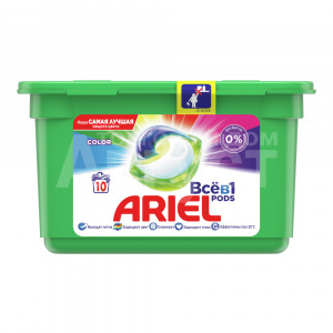 Капсулы для стирки Ariel Color Экстра защита ткани, 19,5 г, 10 шт
