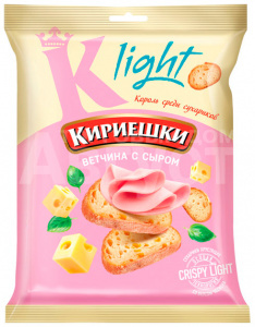Сухарики Кириешки Light ржаные ветчина с сыром, 80 г