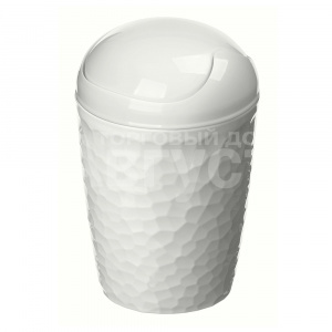 Контейнер для мусора Idiland 221303821/03 Tule, пластиковый с крышкой, настольный, светло-серый, 1 л