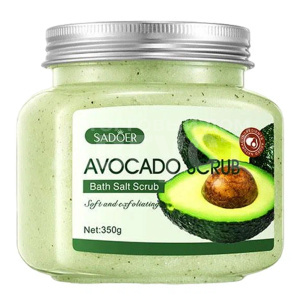 Скраб для тела Sadoer Avocado Bath Salt Scrub с солью и экстрактом авокадо, 350 мл