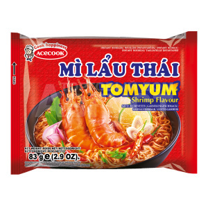 Вермишель быстрого приготовления MI LAU THAI со вкусом креветок в соусе Том Ям, 83 г