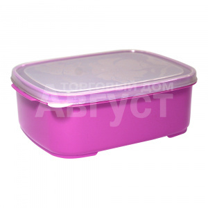 Контейнер для СВЧ E-1064 C с рисунком, пластик, розовый, 1,14 л