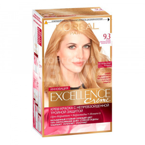Краска для волос L'Oreal Excellence Creme тон 9.3, очень светло-русый золотистый
