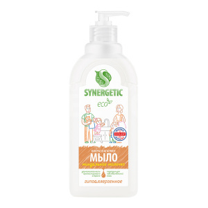 Мыло жидкое SYNERGETIC миндальное молочко, дозатор, 500 мл
