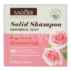 Шампунь для волос Sadoer твердый, с экстрактом розы, 60 г