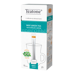 Чай черный Teatone зеленый с ароматом мяты, 1 пакетик, 1,8 г