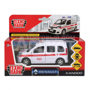 Машина 268493 Технопарк Renault Kangoo Скорая, инерционная, 12 см, металл