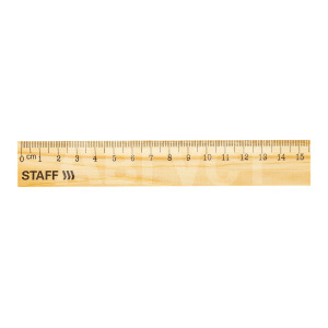 Линейка Staff 15 см, деревянная