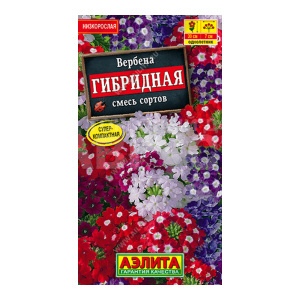 Семена цветов АЭЛИТА Вербена гибридная, микс, цп, 40 шт