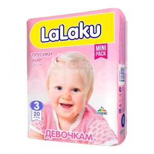 Подгузники LALAKU трусики 4-8 кг, для девочек, размер 3, 20 шт