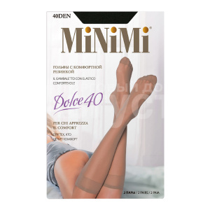 Гольфы капроновые Minimi Mini Dolce 40 den, Nero, 2 пары