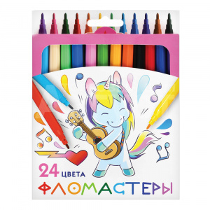 Фломастеры Пифагор 152450 Единорог, 24 цвета
