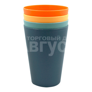 Стакан STP-02 набор 4 штуки, пластик, разноцветные