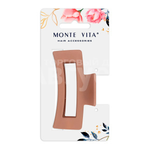 Краб для волос 457001 soft-touch, Monte Vita 8,5 см, коричневый