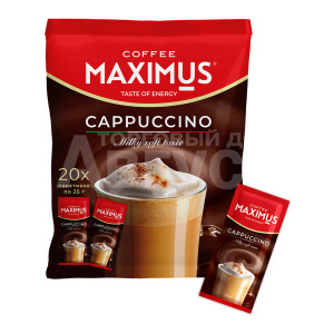 Кофе Maximus Напиток кофейный,растворимый, Cappuccino, 25 г