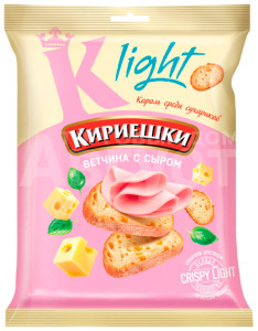 Сухарики Кириешки Light ржаные ветчина с сыром, 80 г