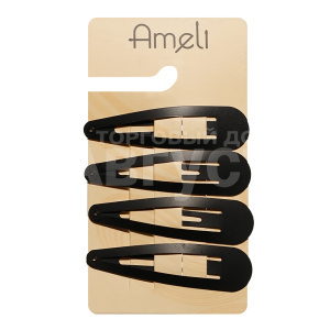 Зажим для волос Ameli WHB24772-122 Классика, черный, 4 шт