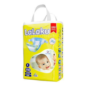 Подгузники LALAKU 3-6кг, размер 2, 110 шт