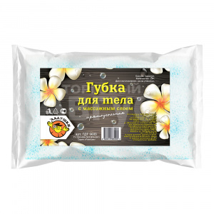 Губка для тела Ладушки ДТ9009 с массажным слоем прямоугольная, голубой