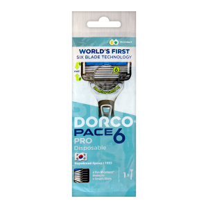 Станок для бритья Dorco PACE 6 PRO NEW, одноразовый, 6 лезвий плавающая головка, увлажняющая полоса, мужской