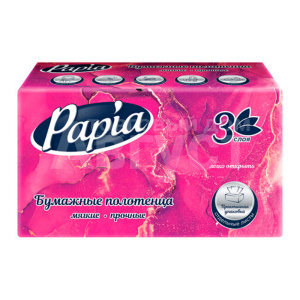 Полотенце бумажное Papia 3-х слойное, V-сложения, 100 шт