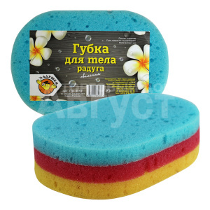 Губка для тела Ладушки Радуга овальная ГДТ9012
