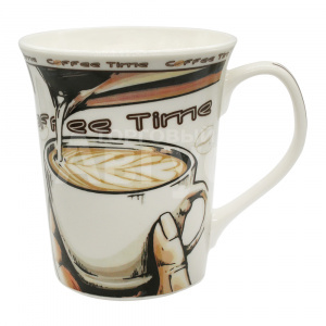 Кружка для чая и кофе Coffee time Бел кружка в руке 320мл, керамика
