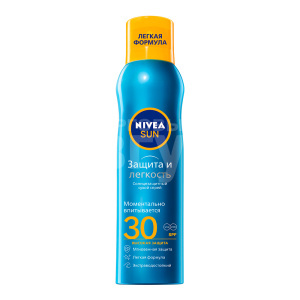Спрей для загара Nivea SUN Защита и легкость SPF30, 200 мл