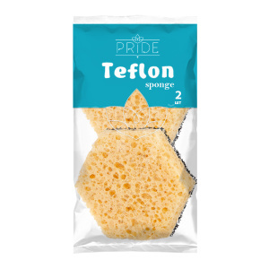 Губка для мытья посуды гх047 PRIDE хозяйственная шестигранник Teflon, 2 шт