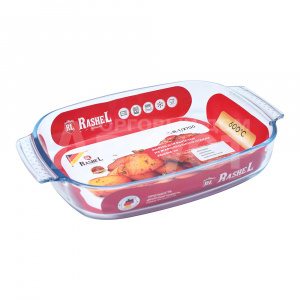 Форма для запекания Rashel R-1/2700 прямоугольная с ручками, 35*23*6 см, стекло жаропрочное, 2,7 л