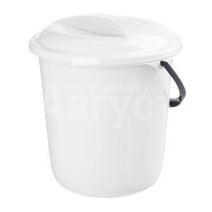 Ведро пластиковое 223214229/01 Гуд, с крышкой, белое, 10 л