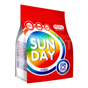 Стиральный порошок Sunday Color для цветного белья, автомат, 3 кг