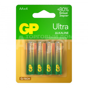 Батарейка Greenini Professional Ultra alkaline G-Tech 15AUA21-2CRSBC4, 4 шт блистер
