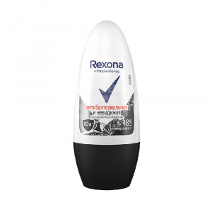 Дезодорант-антиперспирант женский Rexona Антибактериал и невидимый эффект на черном и белом, ролик, 50 мл