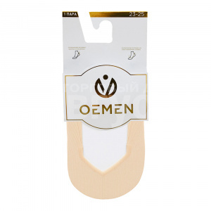 Подследники капроновые Oemen 8014 хлопк. подошва, силикон на пятке, размер 23-25, бежевый