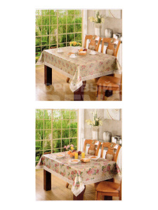 Скатерть SKS-07 с цветами 152*152 см, полиэстер, в ассортименте