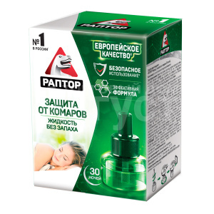Жидкость Раптор от комаров 30 ночей, флакон, 30 мл