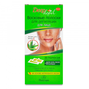 Восковые полоски Флоресан Deep depil для лица с алоэ-вера, 20 шт