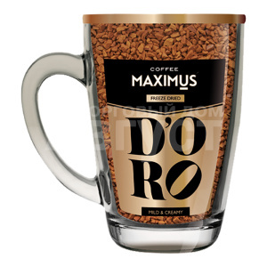 Кофе Maximus D'ORO Maximus, сублимированный,растворимый, стеклянная кружка, 70 г