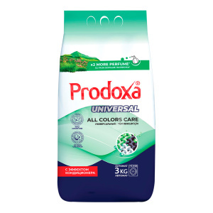 Стиральный порошок PRODOXA автомат универсальный, с эффектом кондиционера, 3 кг