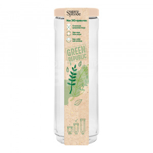 Банка для сыпучих продуктов GreenRepublic SE2250GR, пластик, лён, 1,6 л