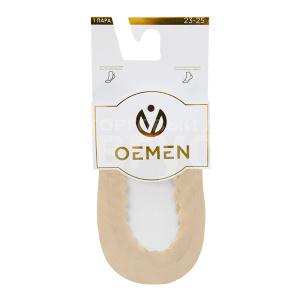 Подследники капроновые Oemen 8015 хлопк. подошва, силикон на пятке, размер 23-25, бежевый